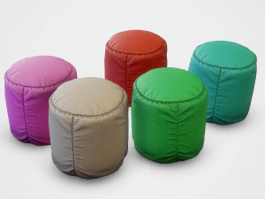 pouf stool colors - pbr 3D Model
