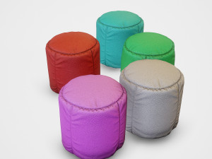 pouf stool colors - pbr 3D Model