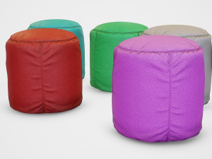 pouf stool colors - pbr 3D Model