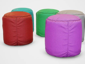 pouf stool colors - pbr 3D Model