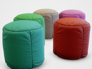 pouf stool colors - pbr 3D Model