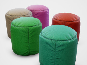 pouf stool colors - pbr 3D Model