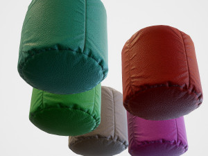 pouf stool colors - pbr 3D Model