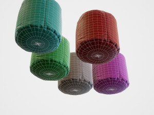 pouf stool colors - pbr 3D Model