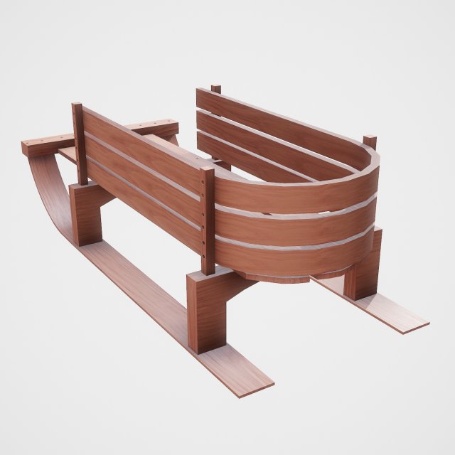 snow sledge 3D Model .c4d .max .obj .3ds .fbx .stl .blend 