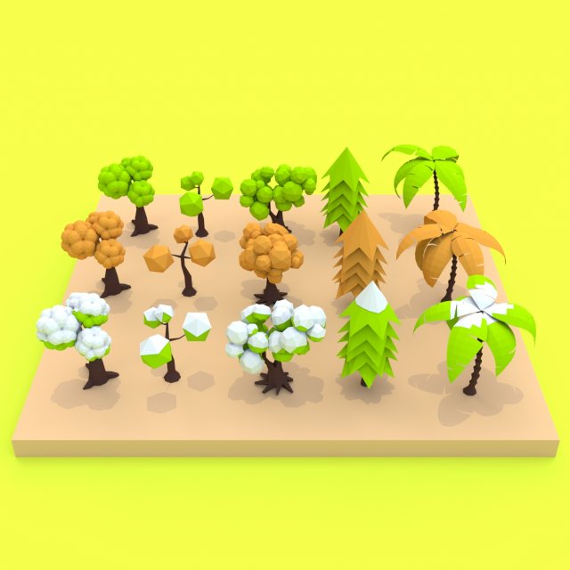 tree set 3D Model .c4d .max .obj .3ds .fbx .stl .blend 