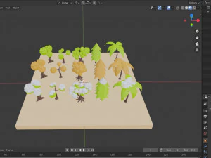 kumpulan pohon Model 3D