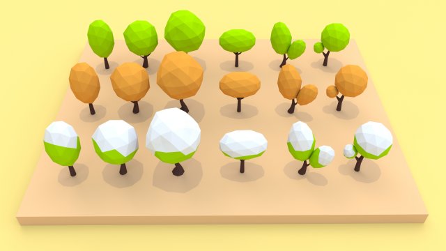 trees pack 3D Модель .c4d .max .obj .3ds .fbx .stl .blend 