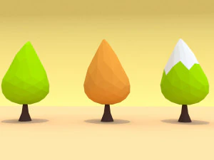 set di alberi bassi in poli Modello 3D