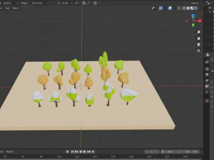 set di alberi bassi in poli Modello 3D