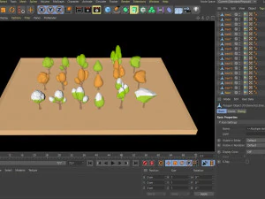 set di alberi bassi in poli Modello 3D