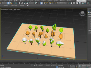 low poly trees set 3D Модель
