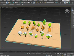 set di alberi bassi in poli Modello 3D
