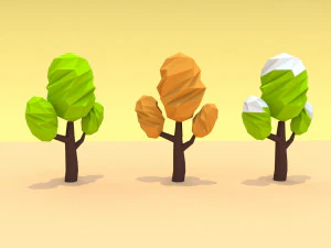 low poly trees pack 3D Model