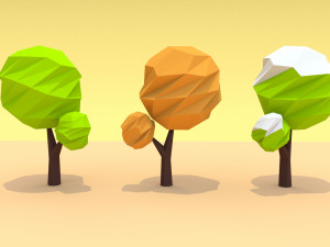 low poly trees pack Model 3D