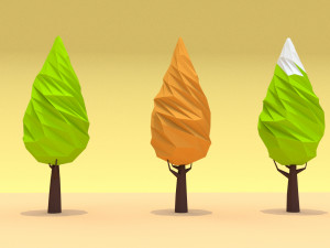 low poly trees pack Model 3D