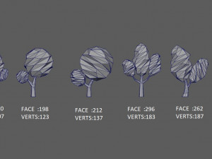 low poly trees pack Model 3D