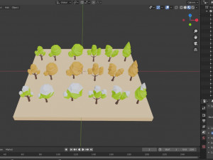 low poly trees pack Model 3D