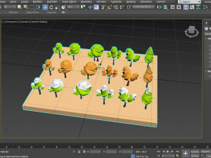 low poly trees pack Model 3D