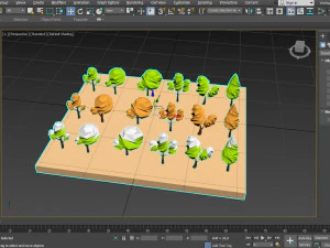 low poly trees pack 3D Model