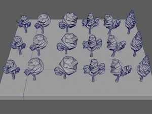low poly trees pack Model 3D