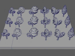 low poly trees pack 3D Model