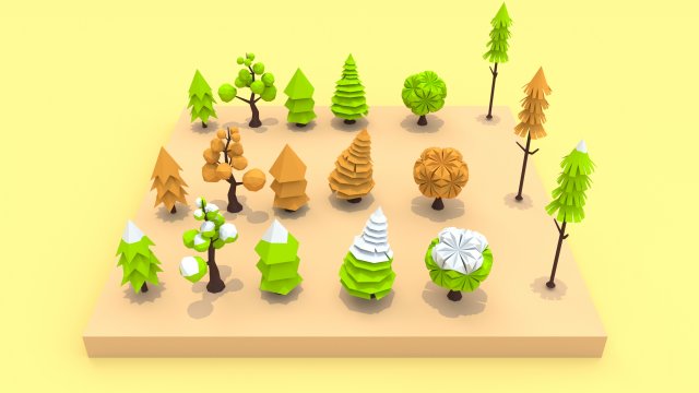 trees set 3D मॉडल .c4d .max .obj .3ds .fbx .stl .blend 