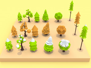 trees set 3D Model