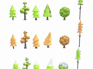 trees set 3D मॉडल