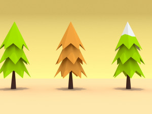 trees set 3D मॉडल
