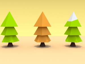 trees set 3D मॉडल