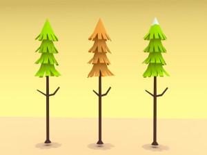 trees set 3D मॉडल