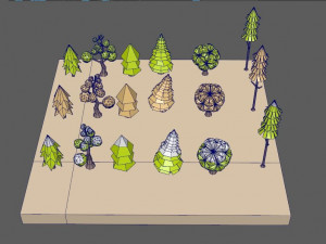 trees set 3D मॉडल