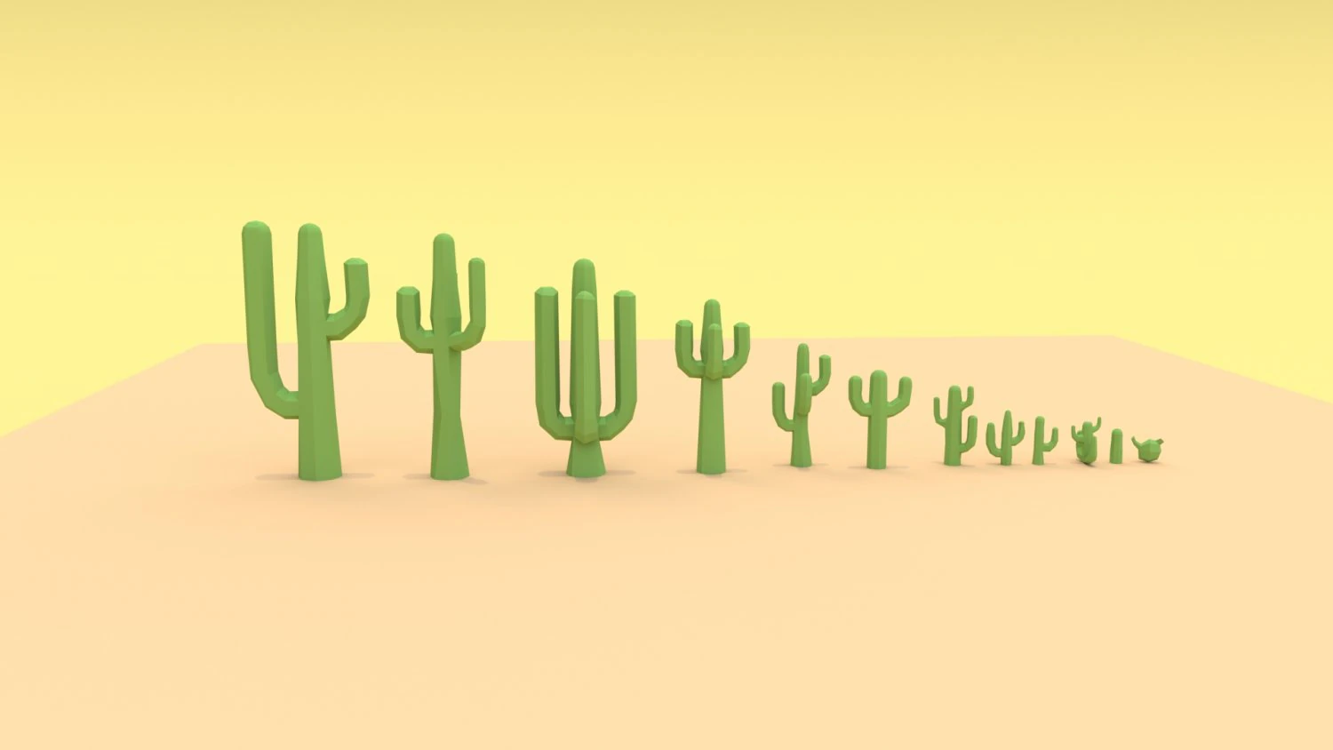 Cactus cartoon 3D Model .c4d .max .obj .3ds .fbx .stl .blend 