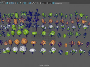 cartoon low poly trees pack 3Dモデル