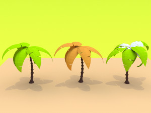 cartoon low poly trees pack 3Dモデル