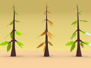 cartoon low poly trees pack 3Dモデル