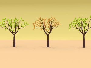 cartoon low poly trees pack 3Dモデル