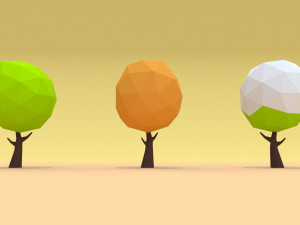 cartoon low poly trees pack 3Dモデル