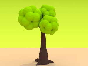 cartoon low poly trees pack 3Dモデル
