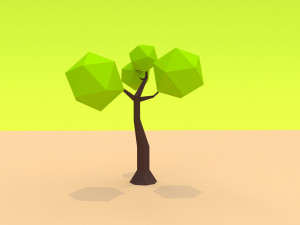 cartoon low poly trees pack 3Dモデル