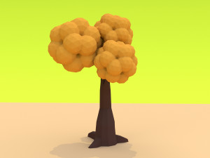 cartoon low poly trees pack 3Dモデル
