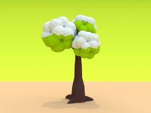 cartoon low poly trees pack 3Dモデル