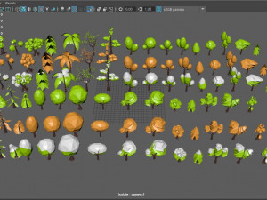 cartoon low poly trees pack 3Dモデル