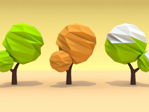 cartoon low poly trees pack 3Dモデル