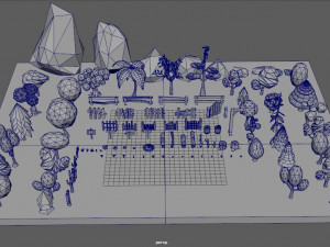 trees flowers and rocks 3D मॉडल
