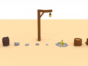 trees flowers and rocks 3D मॉडल