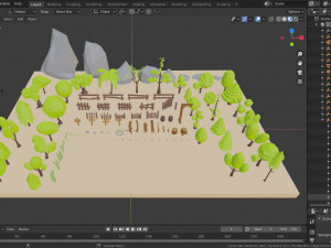trees flowers and rocks 3D मॉडल