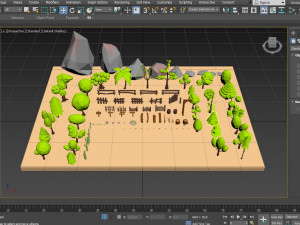 trees flowers and rocks 3D मॉडल