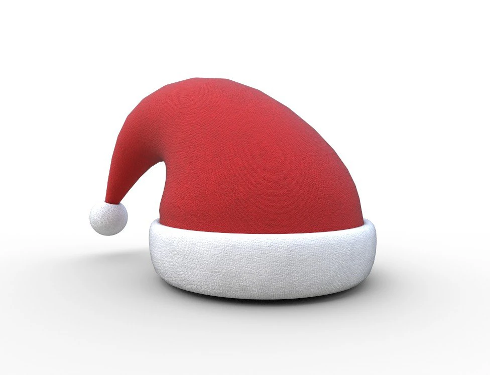 christmas santa claus hat 3D Model .c4d .max .obj .3ds .fbx .stl .blend 